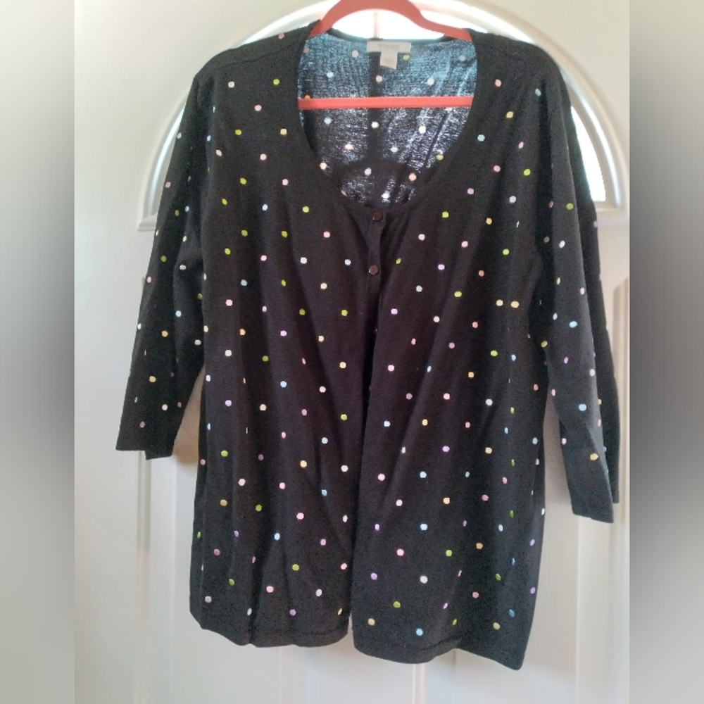 Plus size polka dot cardigan